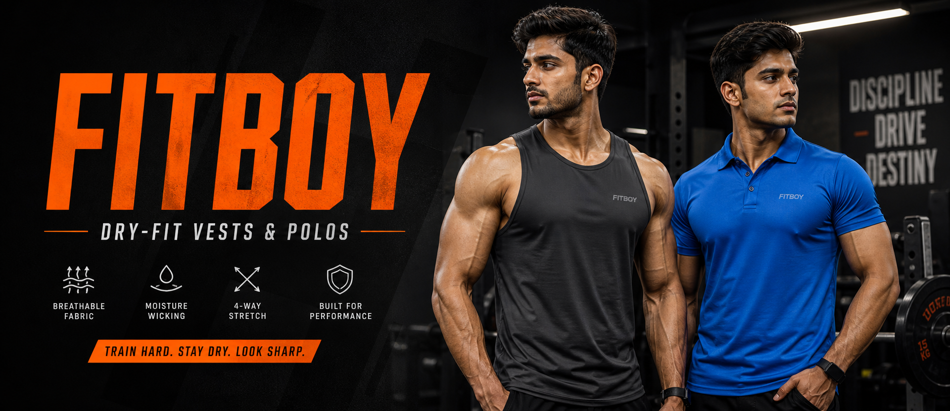 Fitboy dry-fit vests and polos